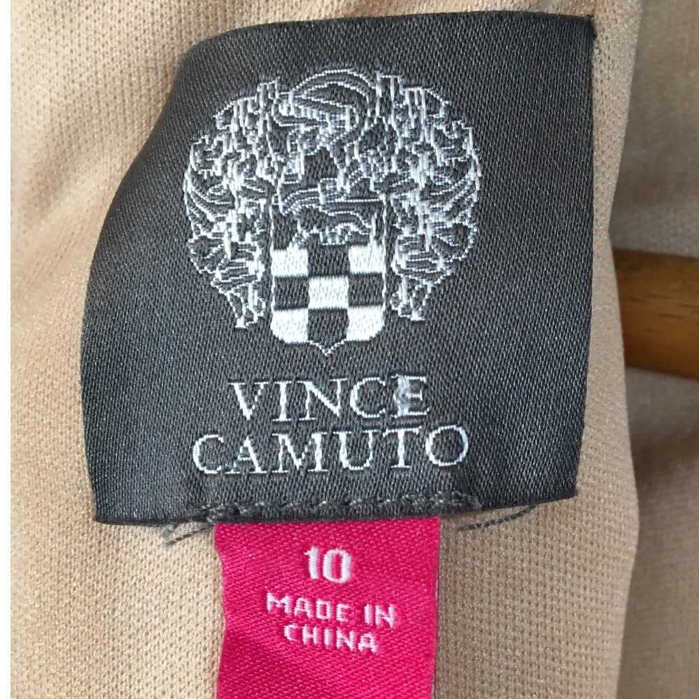 Vince Camuto Black‎ Geometric Burnout Overlay Sheer Mock Neck Cocktail Dress 10 - Picture 9 of 11